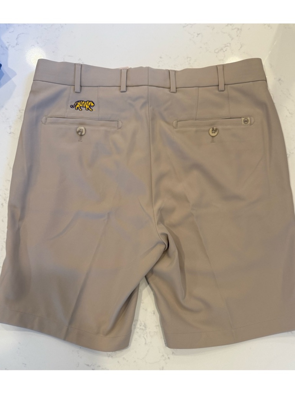 Peter Millar Beige Performance Flat-Front Golf Shorts